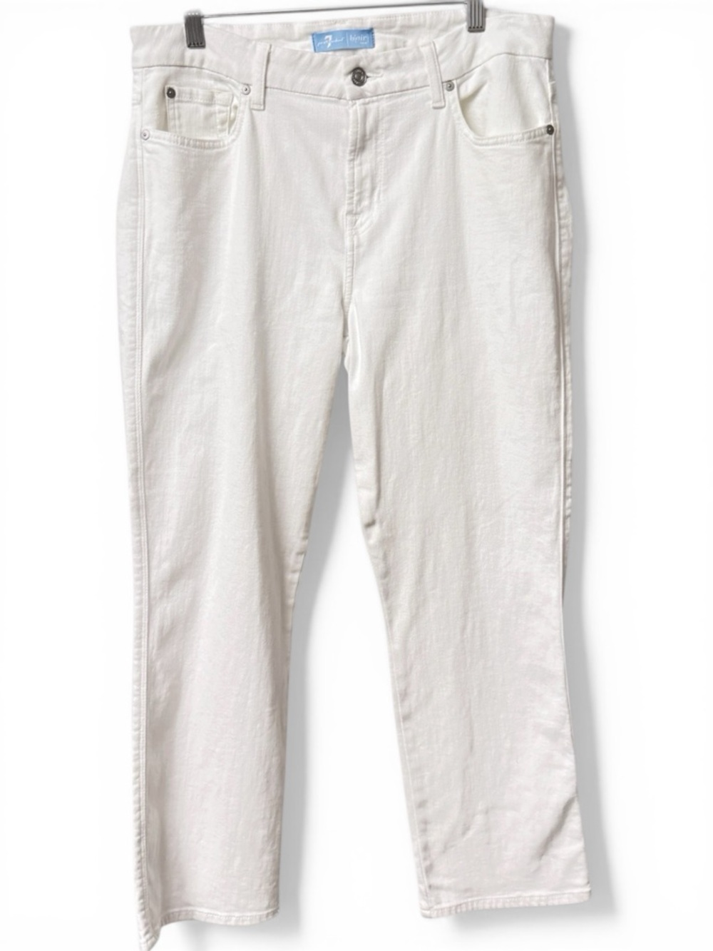 7 For All Mankind B(air) Kimmie Mid-rise White Crop Bootcut Jeans 32